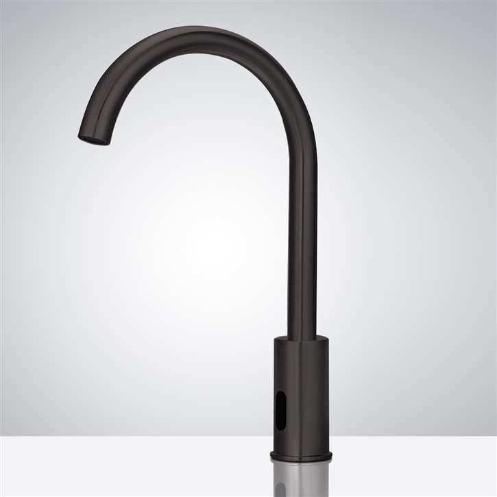 Fontana Wella Goose Neck Commercial Automatic Matte Black Sensor Faucet